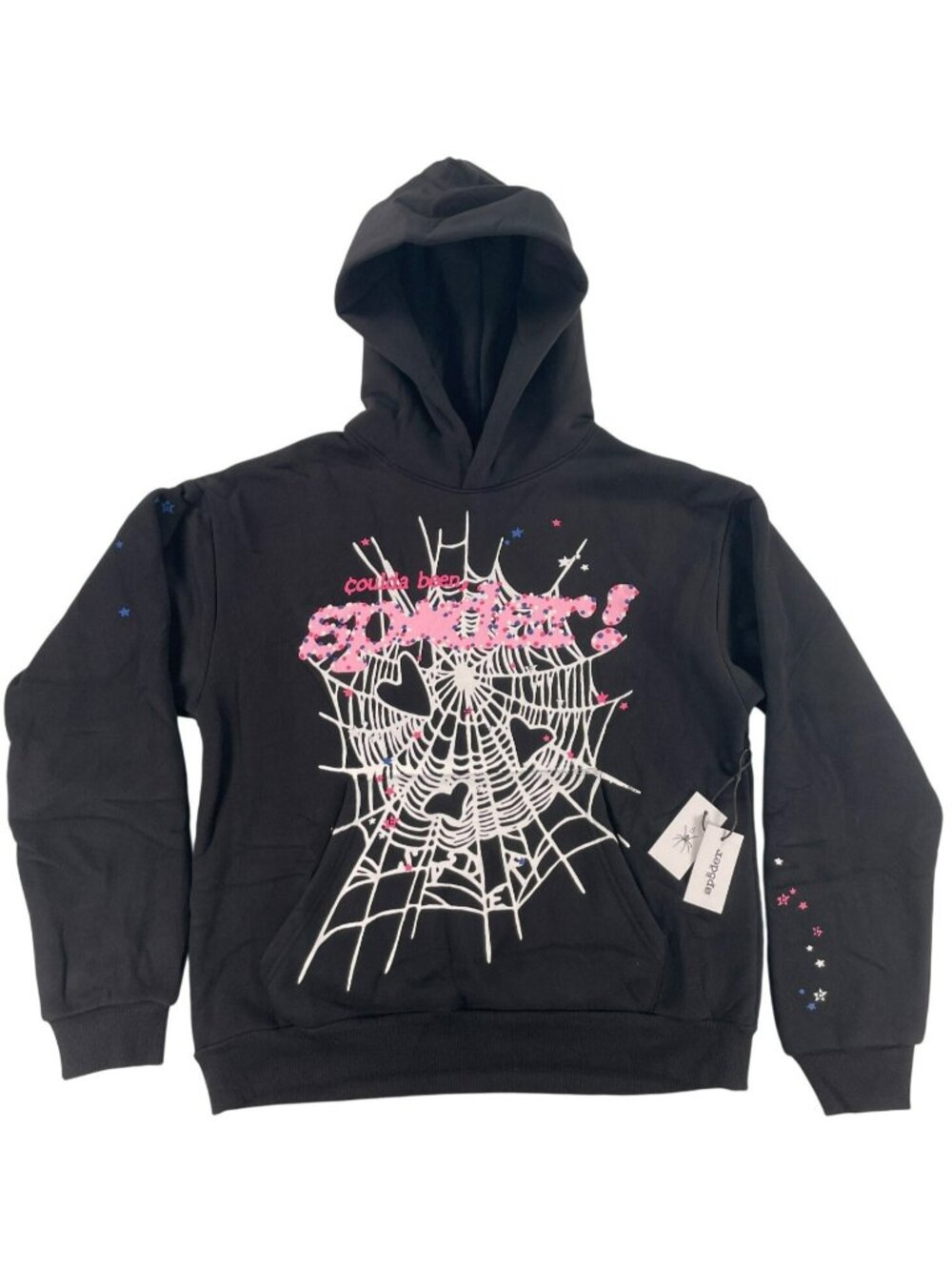 Sp5der CB Punk V2 Spider Graphic Hoodie Black Web Star Unisex Sz M MSRP$320 NEW